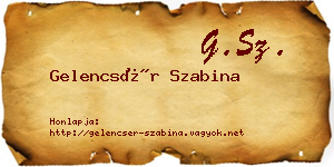 Gelencsér Szabina névjegykártya