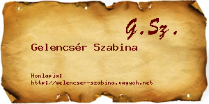 Gelencsér Szabina névjegykártya
